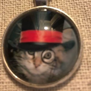 Kitten steampunk necklace